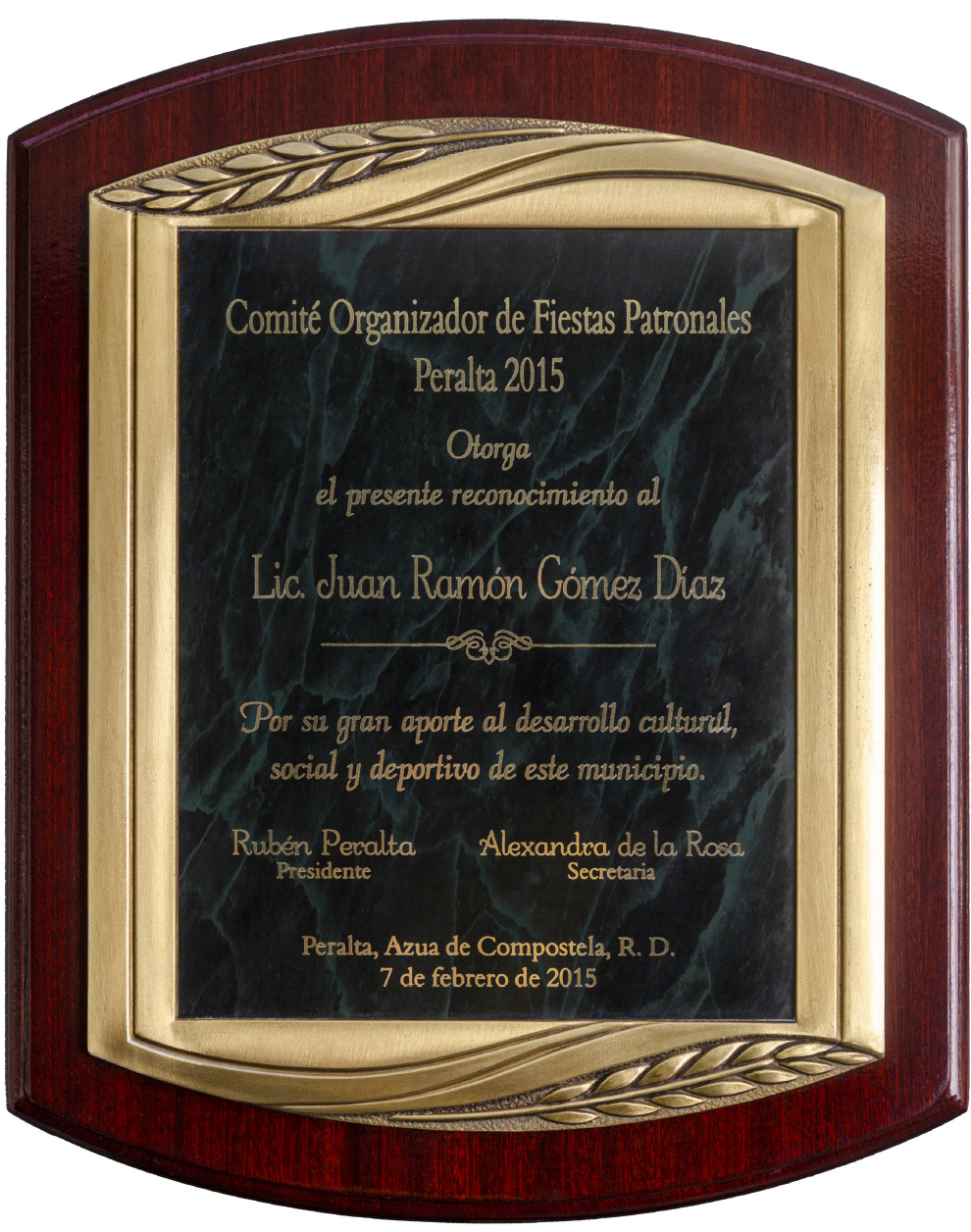 PLACA ALEJANDRIA PLUMAS